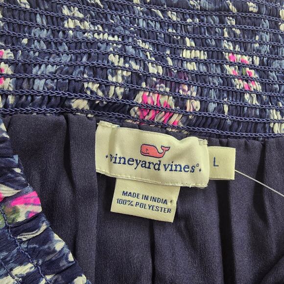 Vineyard Vines Helenium Ruffle Tiered Skirt Deep Bay Floral NWT Size L - Picture 5 of 9